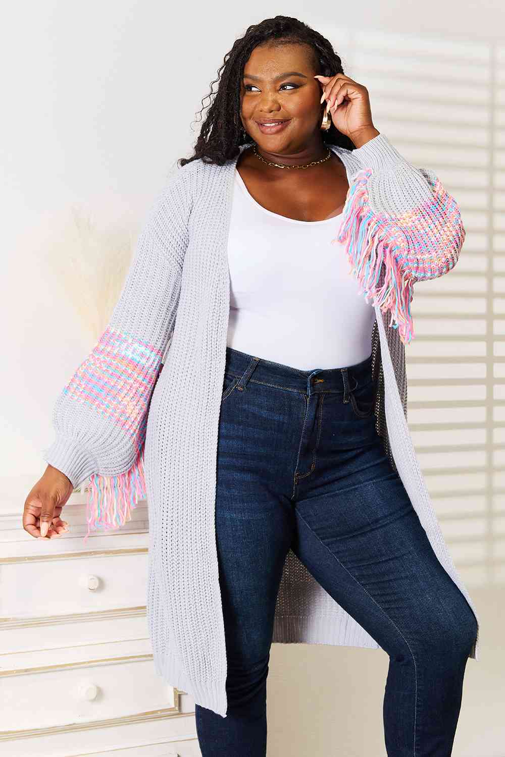 Dropped shoulder sale cardigan