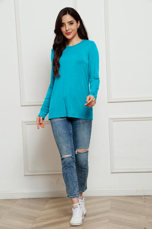 Round Neck Long Sleeve Top