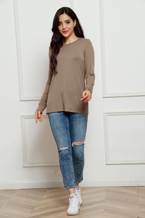 Round Neck Long Sleeve Top