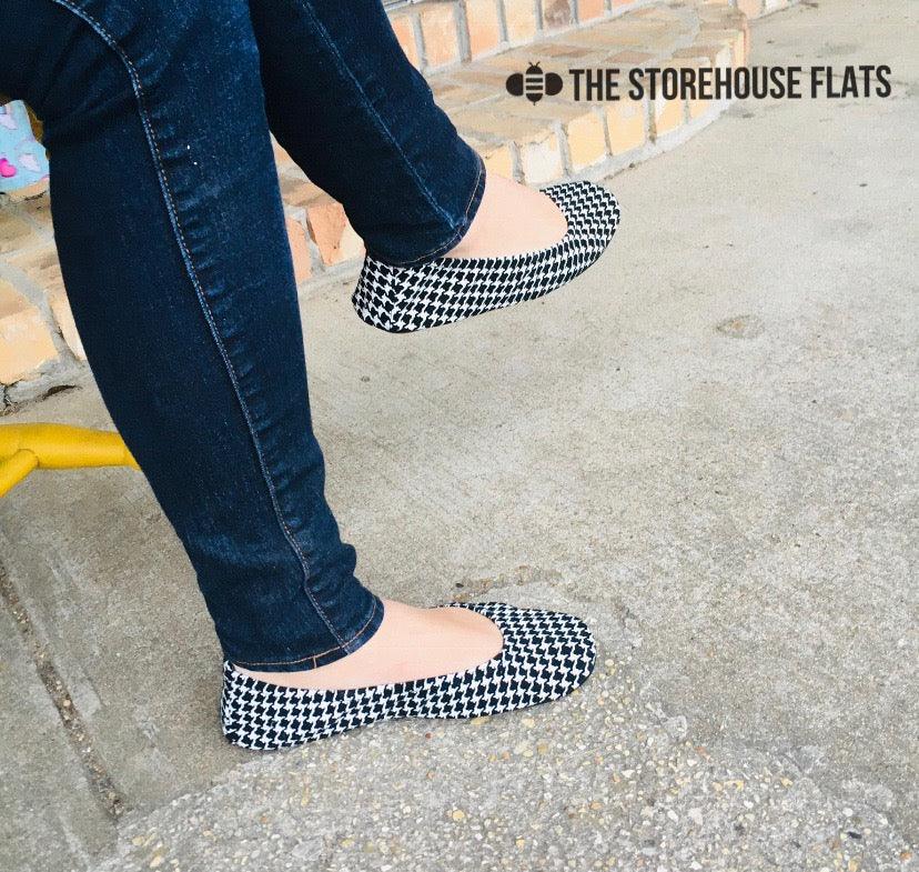 Size 5 Houndstooth Suede Storehouse Flats - Lavender Latte Boutique