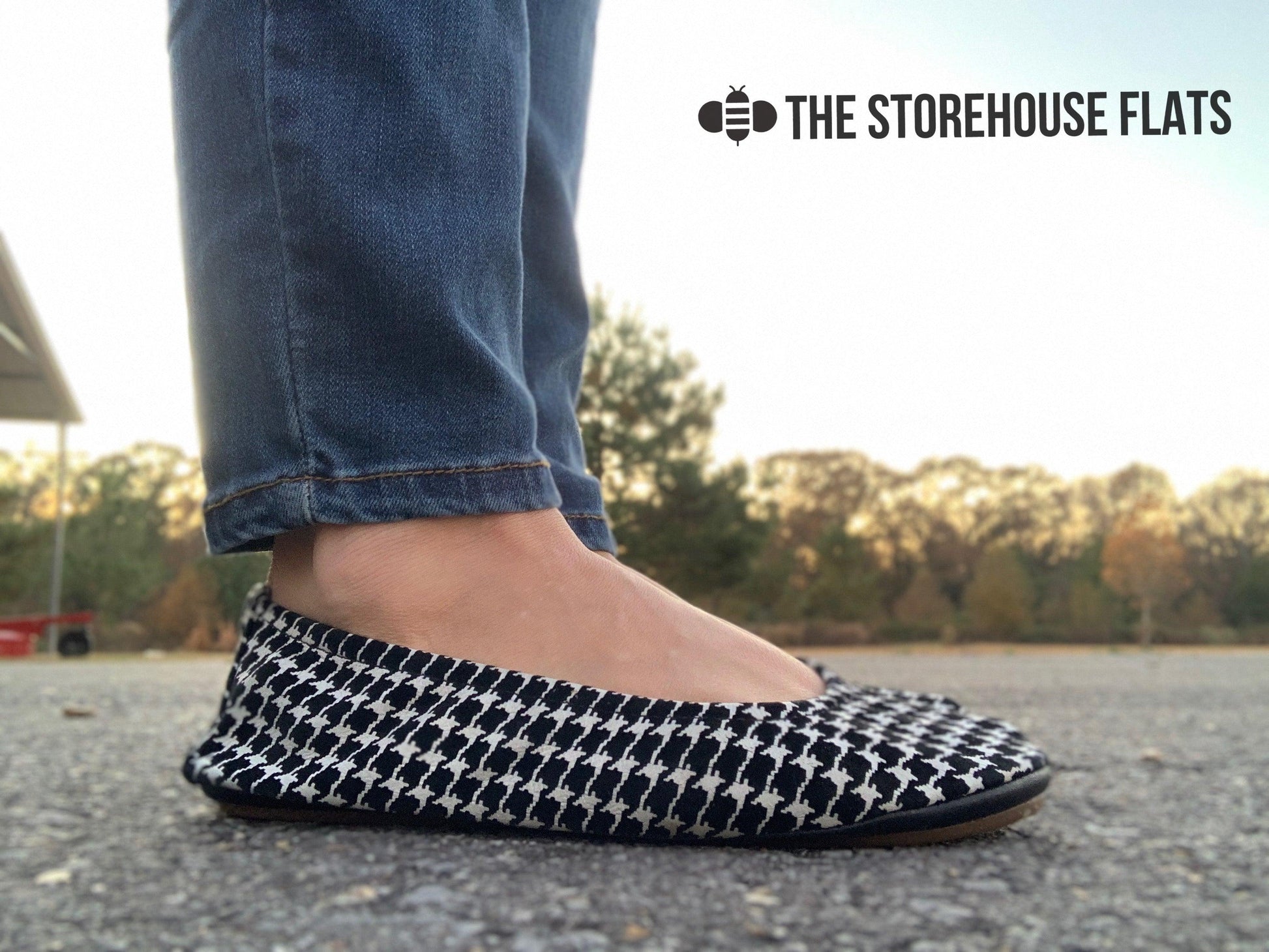 Size 5 Houndstooth Suede Storehouse Flats - Lavender Latte Boutique