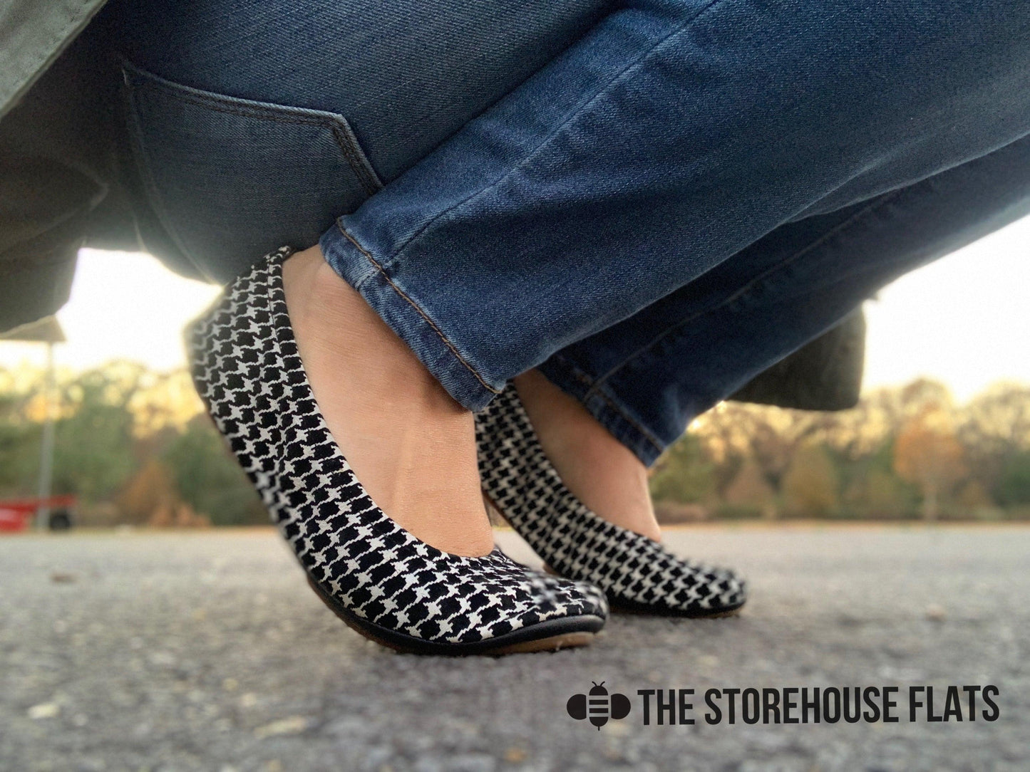 Size 5 Houndstooth Suede Storehouse Flats - Lavender Latte Boutique